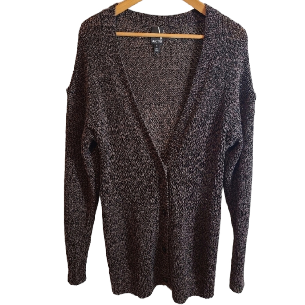 Valette Women's  Long Sleeve Cardigan Sweater With Buttons Brown